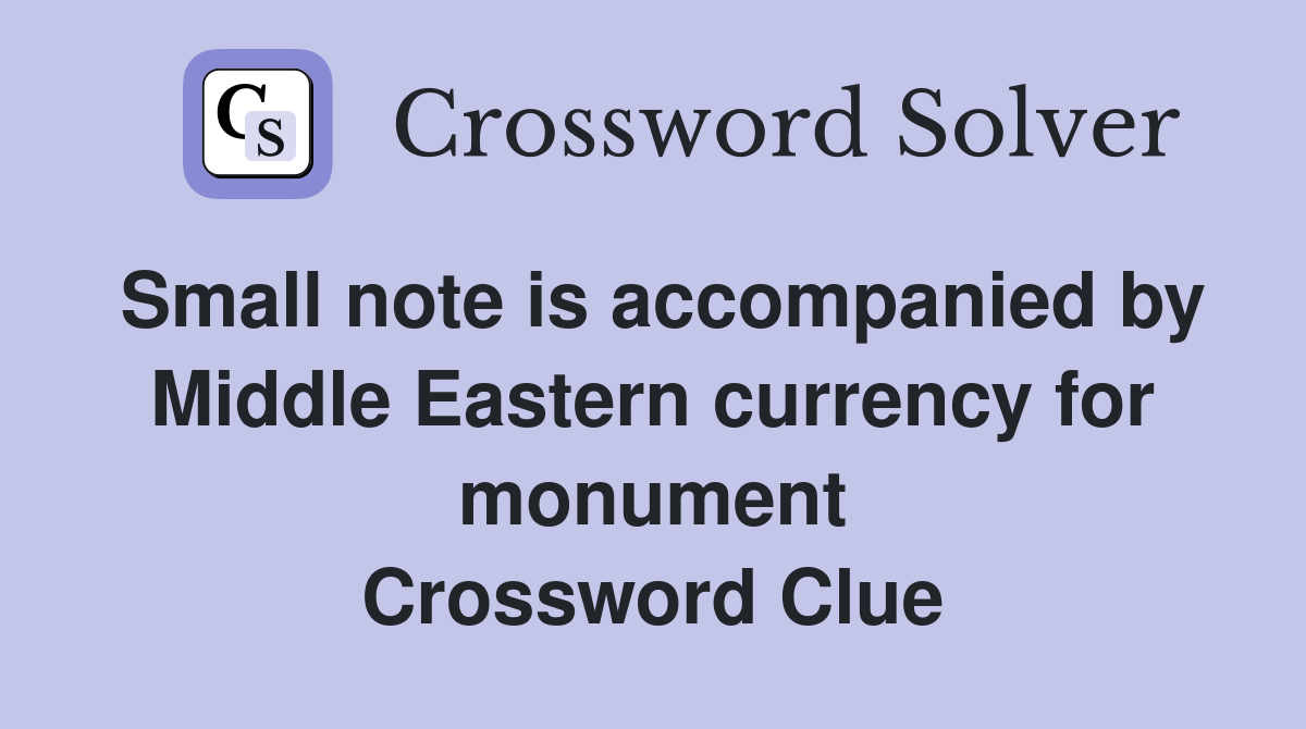 Small note is by Middle Eastern currency for monument